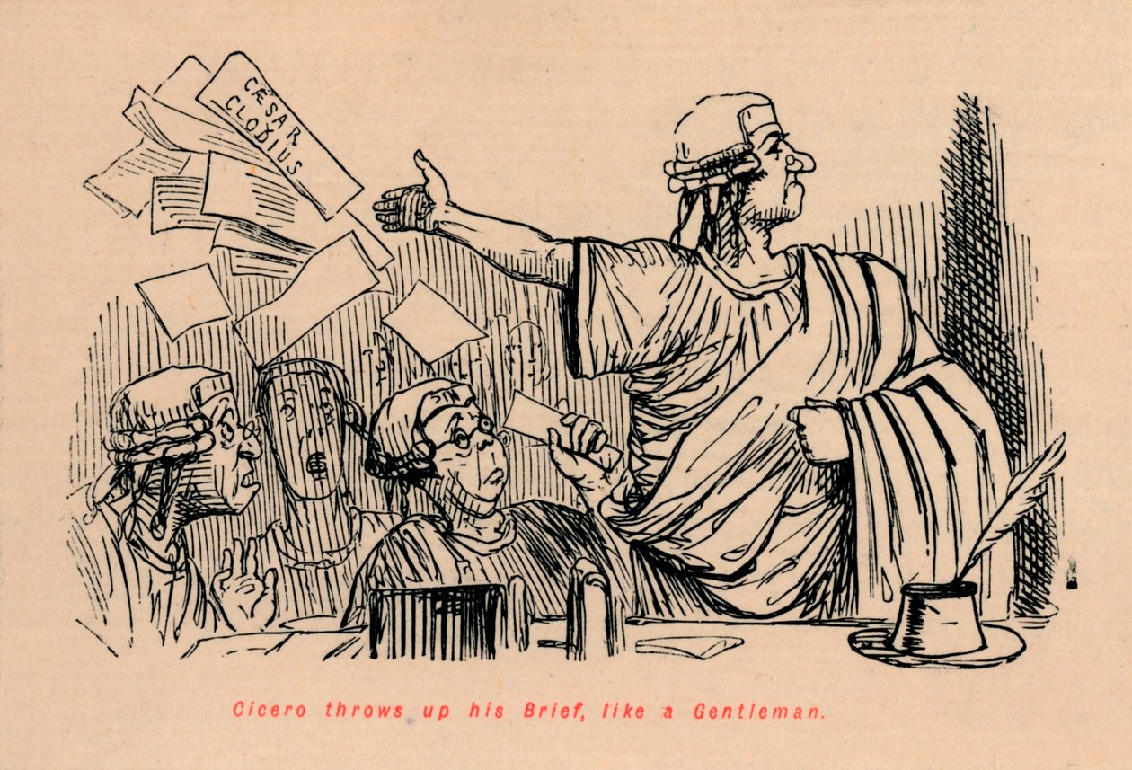 Cicero, Beyefendi gibi Özetini fırlattı, 1852 by John Leech