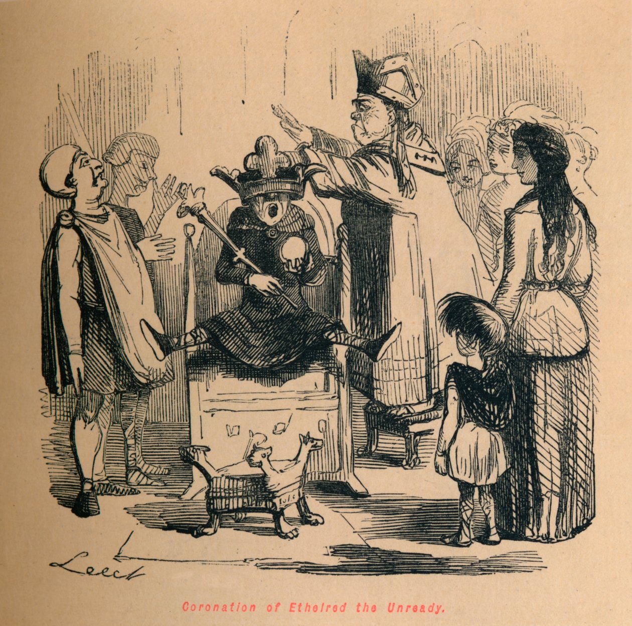 Ethelred Unready'in taç giyme töreni, c1860, c1860 by John Leech