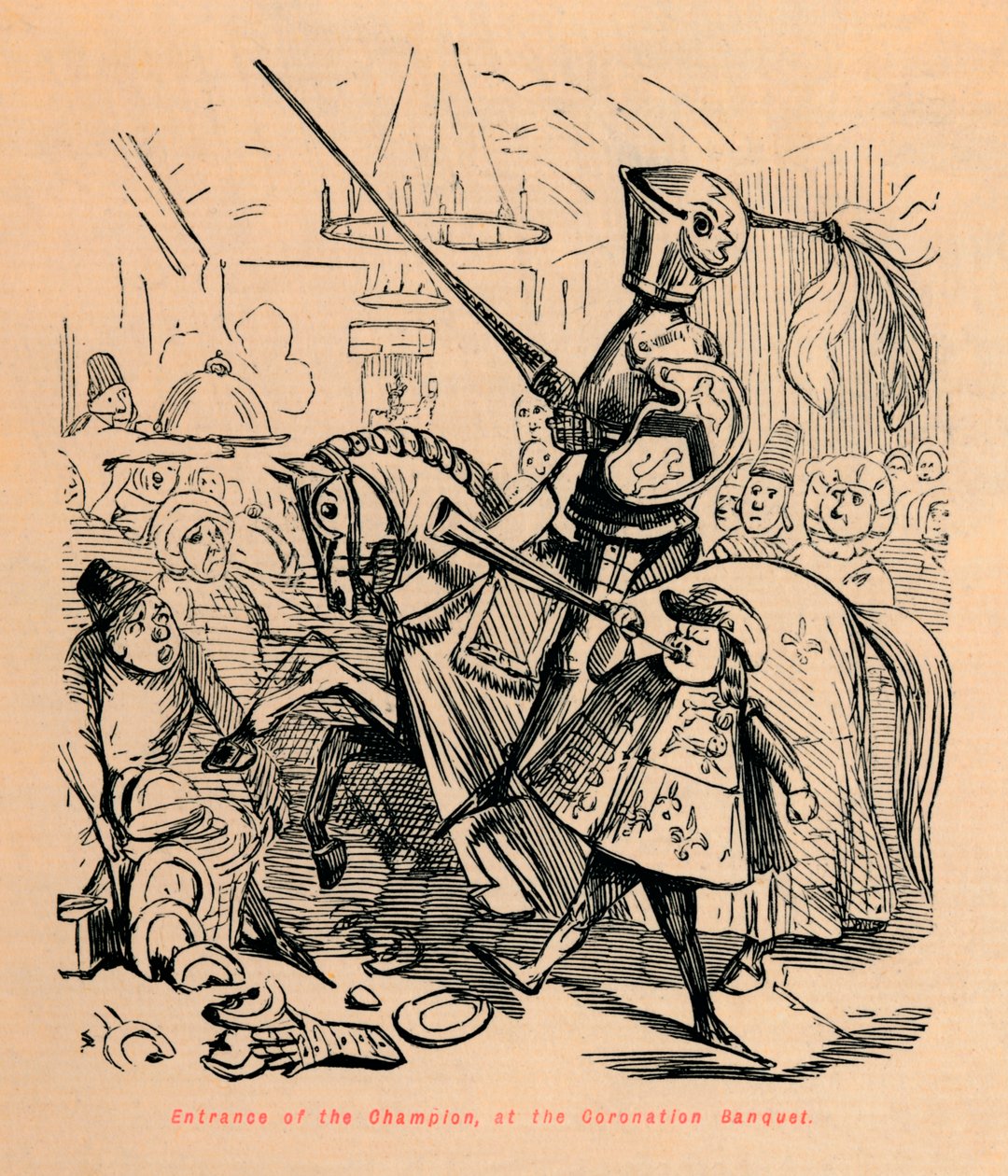 Şampiyonun Girişi, Taç Giyme Ziyafetinde, c1860, c1860 by John Leech