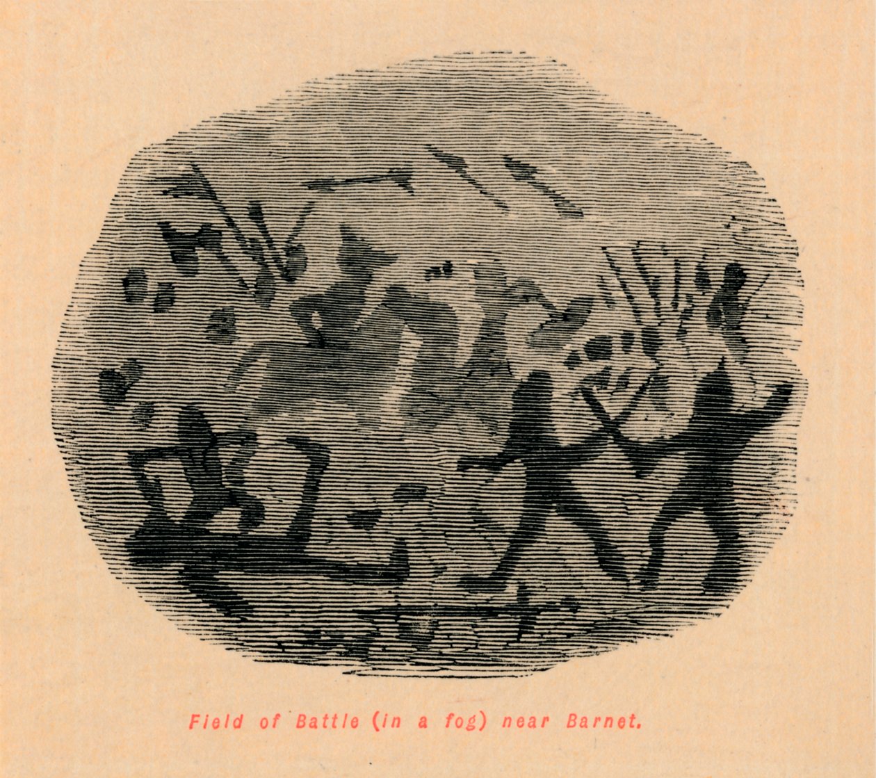 Barnet yakınlarındaki bir siste Savaş Alanı, by John Leech