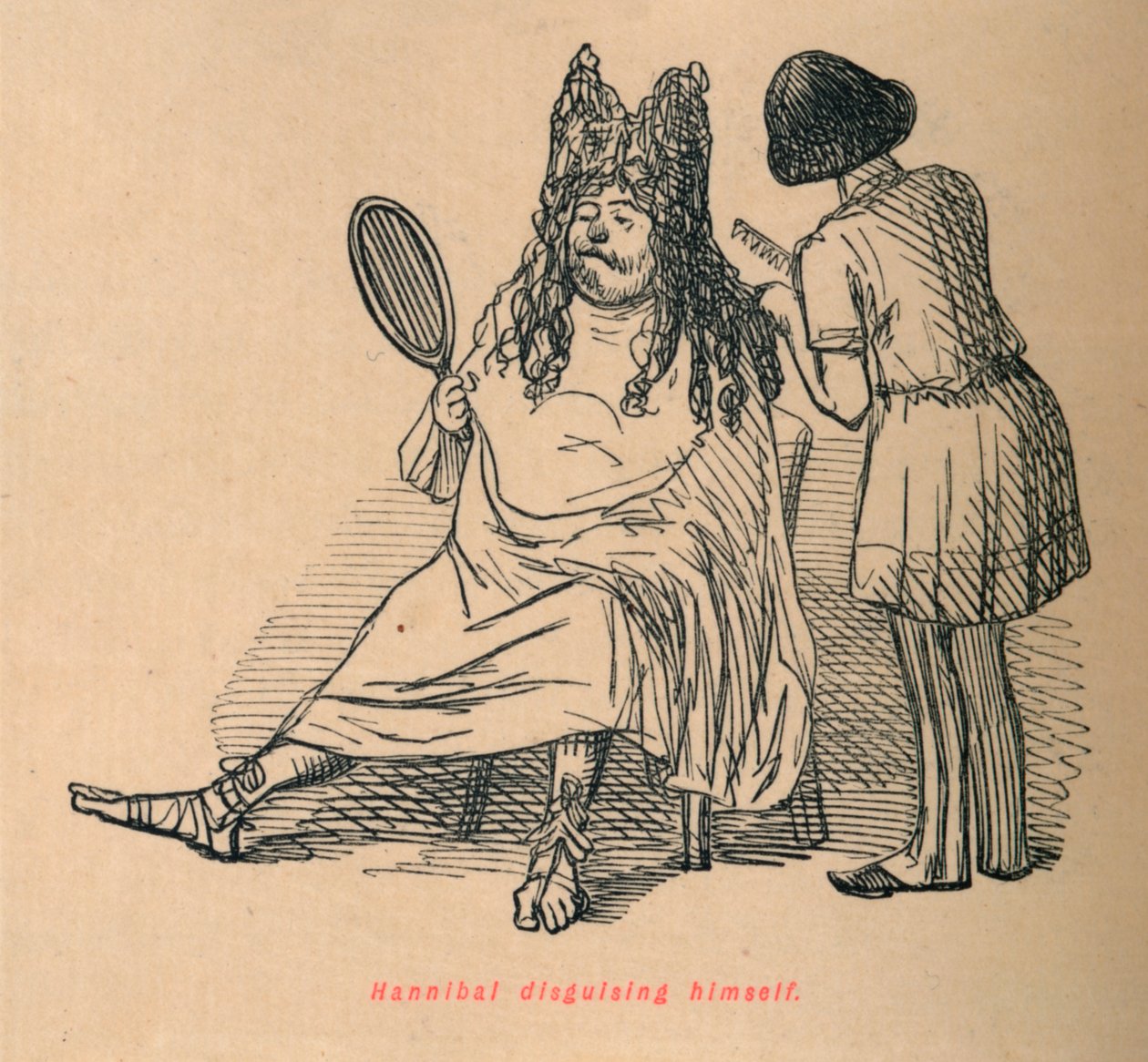 Hannibal kılık değiştiriyor, 1852 by John Leech