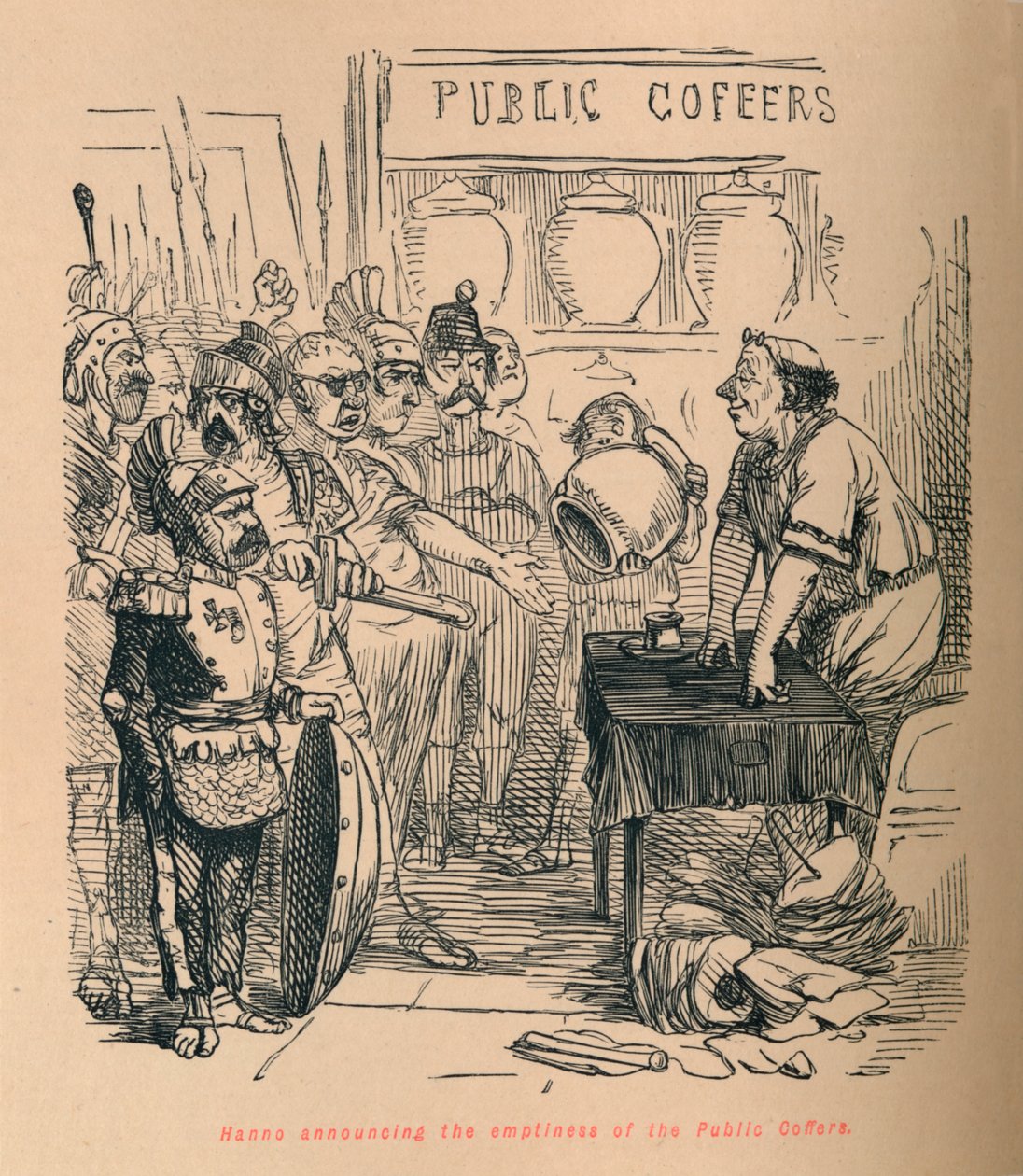 Hanno, 1852 Kamu Kasasının boş olduğunu duyuran by John Leech