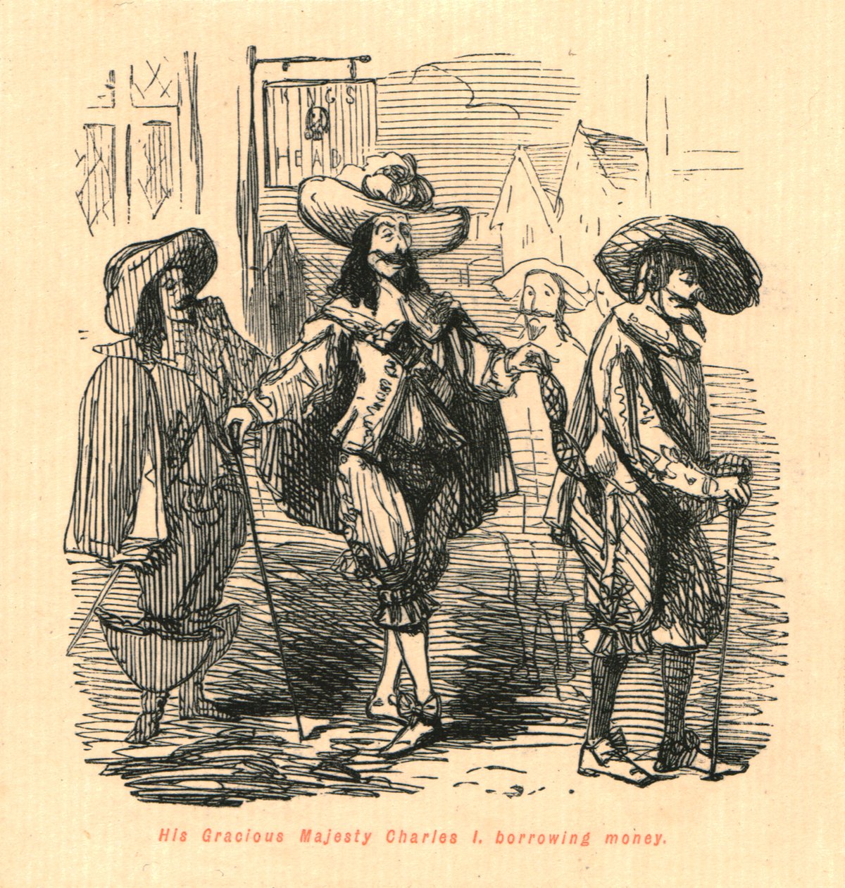 Majesteleri I. Charles, borç para alıyor, 1897. by John Leech