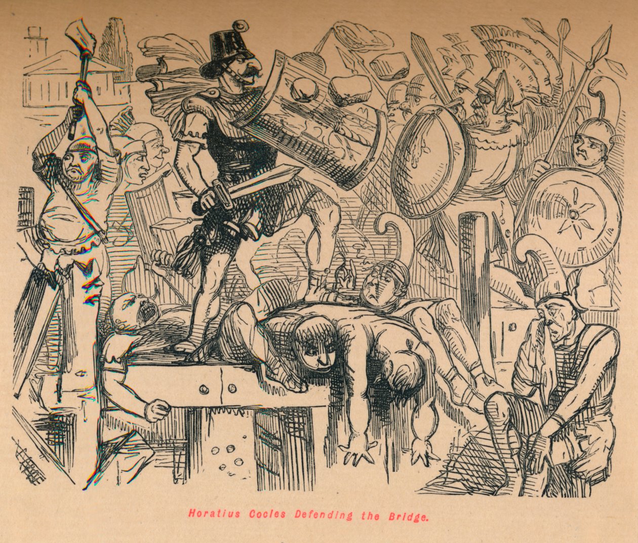 Horatius Cocles, Köprüyü Savunuyor, 1852 by John Leech