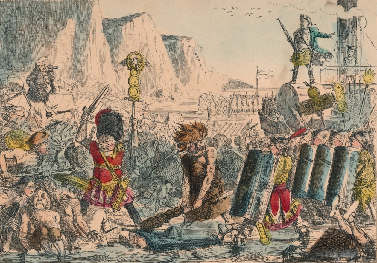 Julius Caesar'ın İnişi, 1850 by John Leech