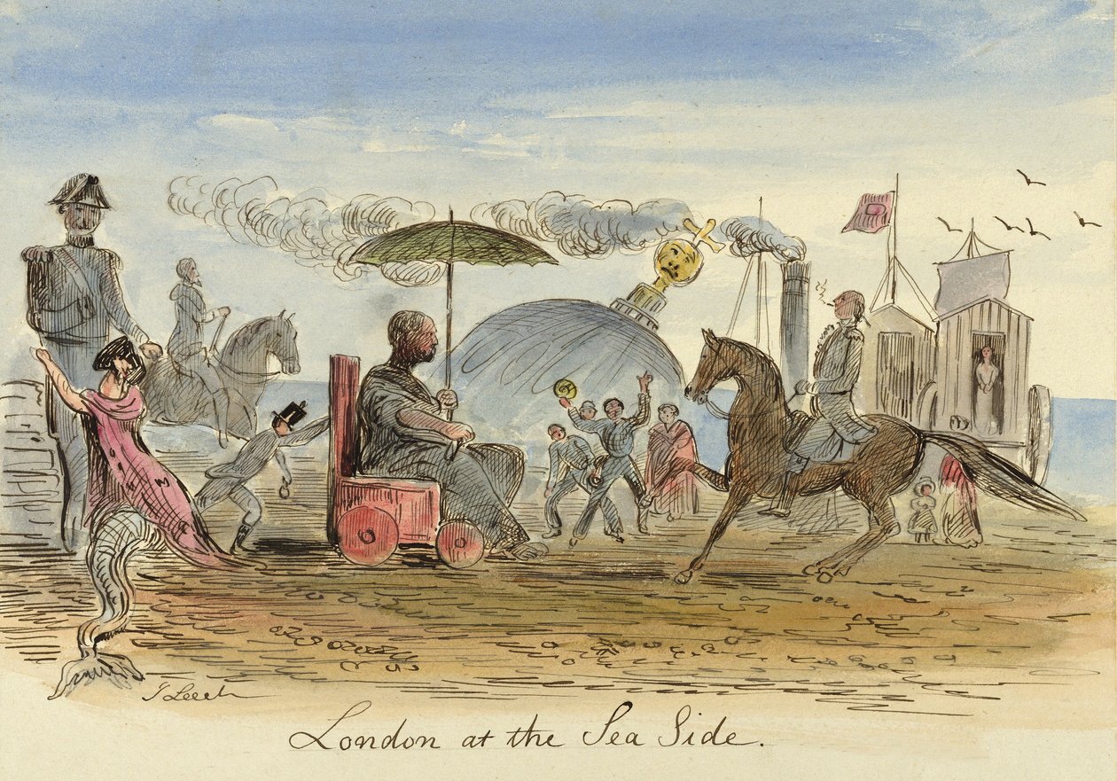 London at the Sea Side, pub.1844 by John Leech