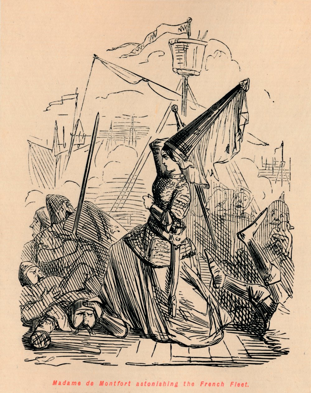 Madam de Montfort Fransız Filosunu şaşırtıyor, c1860, c1860 by John Leech