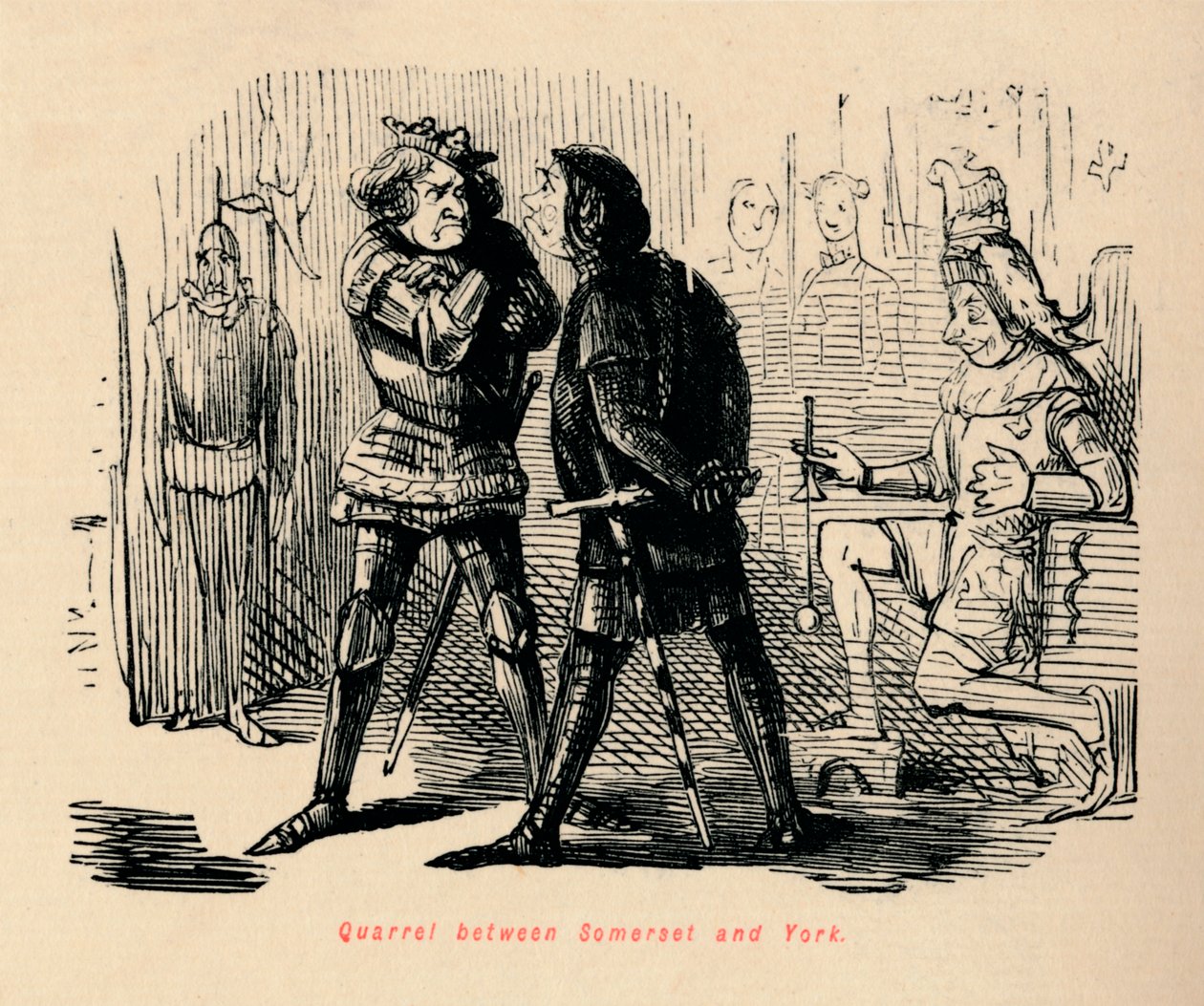 Somerset ve York arasındaki kavga, by John Leech
