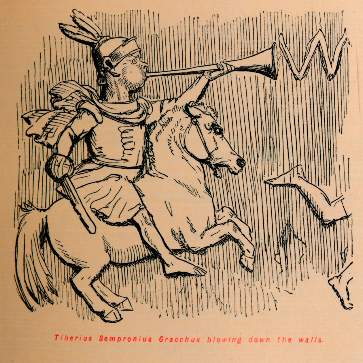 Tiberius Sempronius Gracchus Surları yıkıyor, 1852 by John Leech