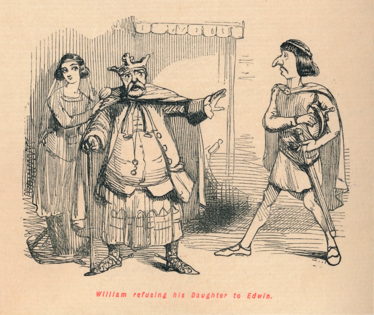 William, Kızını Edwin'e reddediyor, c1860, c1860 by John Leech