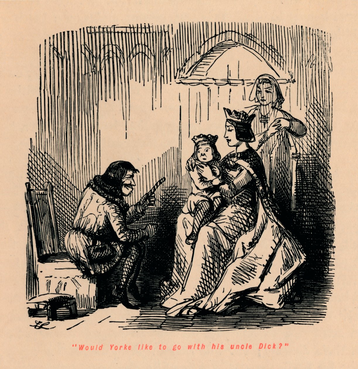 Yorke amcası Dick ile gitmek ister mi? by John Leech