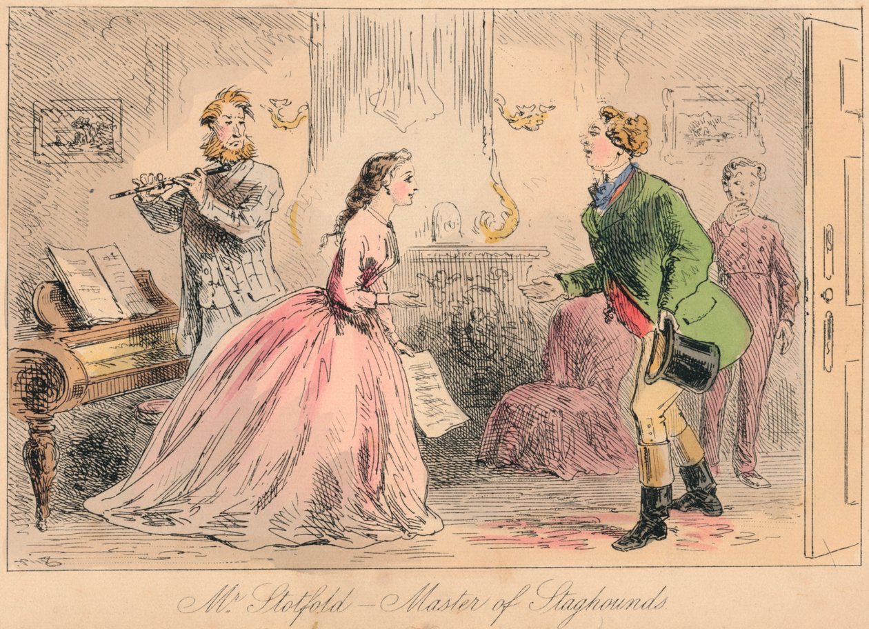 Bay Stotford - Staghounds Ustası, 1865. Sanatçılar: John Leech, Hablot Knight Browne. by John Leech and Hablot Knight Browne
