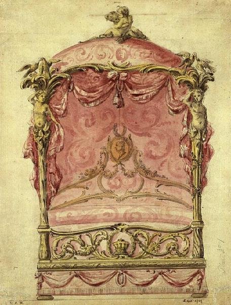 Büyük Yatak için İngiliz Tasarımı, c.1760 by John Linnell
