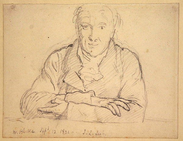Yarım boy Blake, tam yüz, kollar çapraz by John Linnell