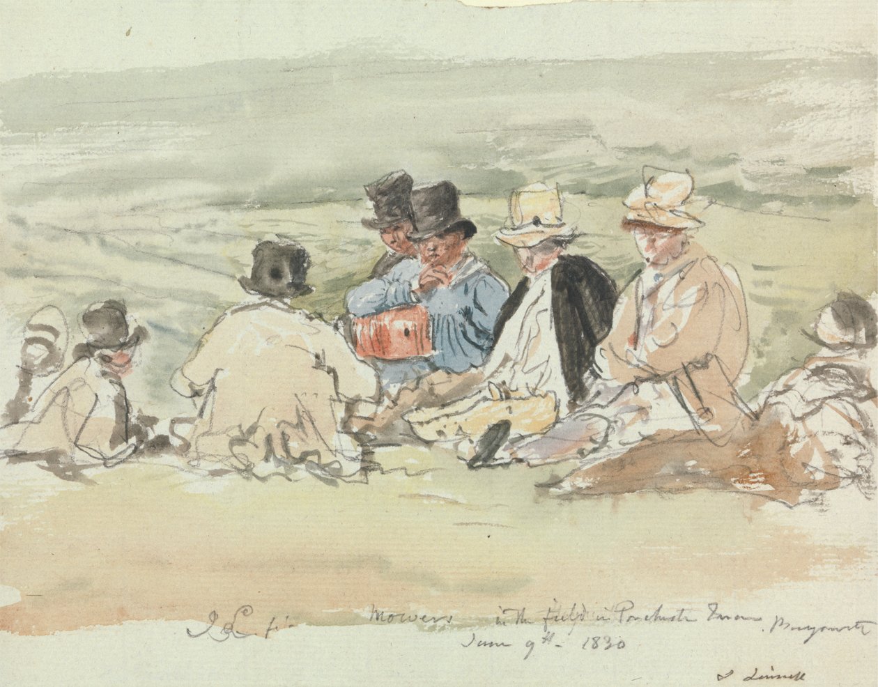 Porchester Terrace'daki Tarladaki Biçme Makineleri, Bayswater, 9 Haziran 1830 by John Linnell