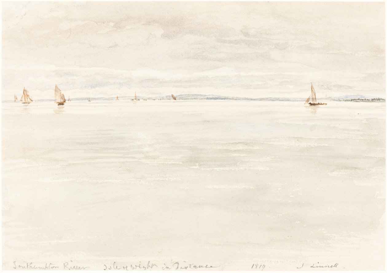 Southampton Nehri üzerinde yelkenliler by John Linnell