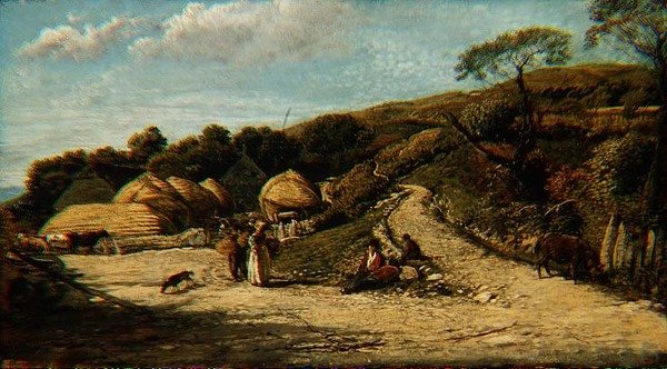Steep Hill, Wight Adası, c.1815-16 (değirmen tahtasında yağ) by John Linnell