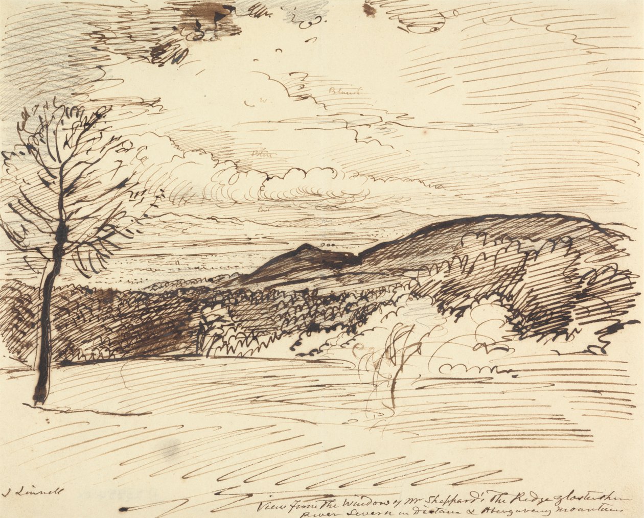 Bay Sheppard'ın Penceresinden Görünüm, The Ridge, Gloucestershire by John Linnell