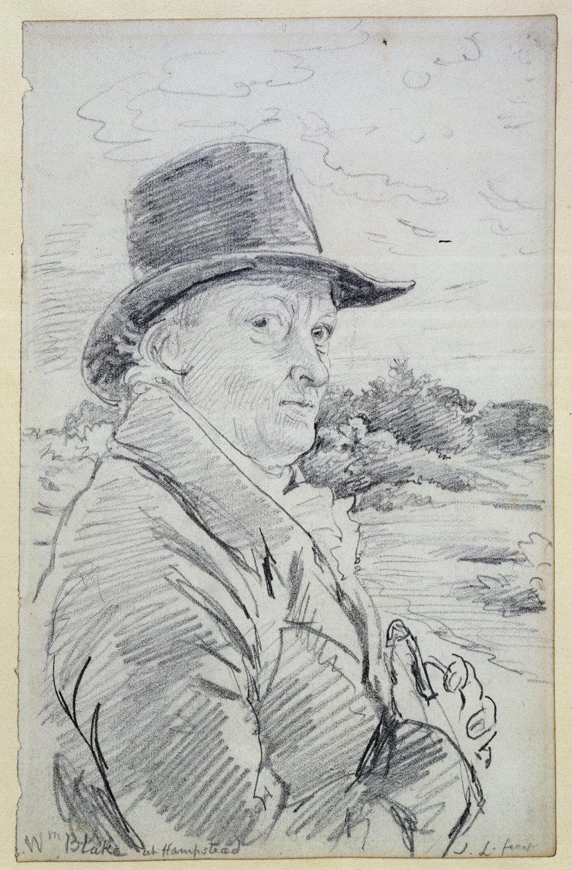 William Blake Şapka Takıyor, (yazıt: Wm Blake at Hampstead
