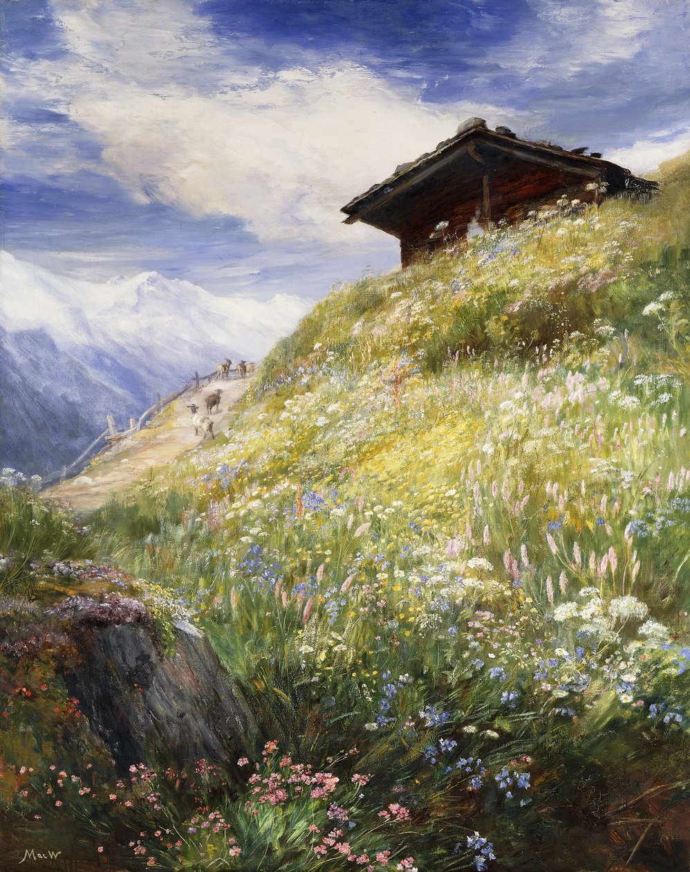 Bir Alp Çayırı, İsviçre, by John MacWhirter