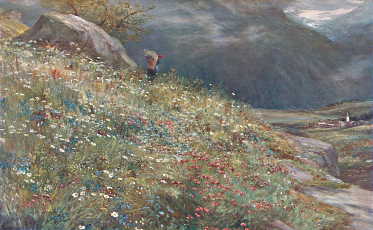 Bir Alp Çayırı, 19. yüzyılın sonları ile 20. yüzyılın başlarında. by John MacWhirter