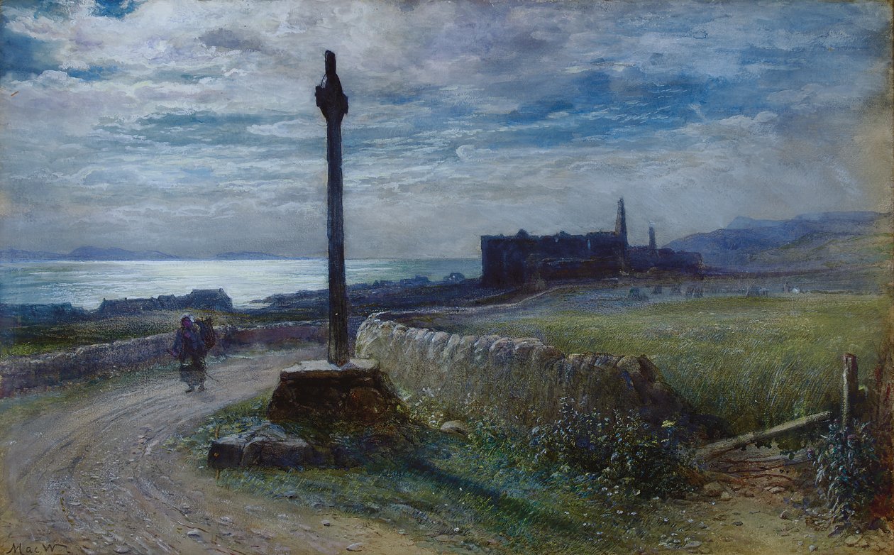 Bir sahil yolunda gezgin by John MacWhirter