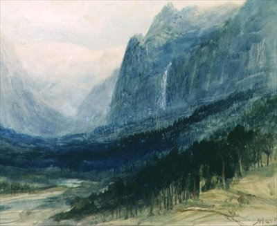 Yosemite Vadisi, California (suluboya ve guaj) by John MacWhirter