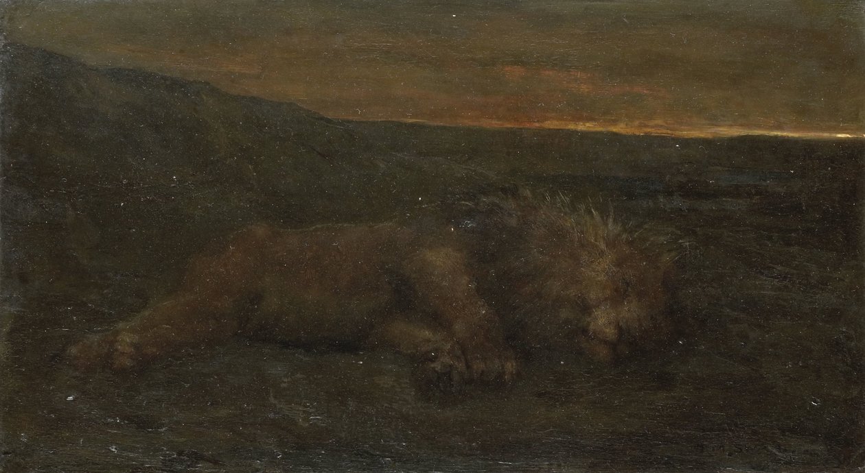 Gece Uyuyan Aslan by John Macallan Swan