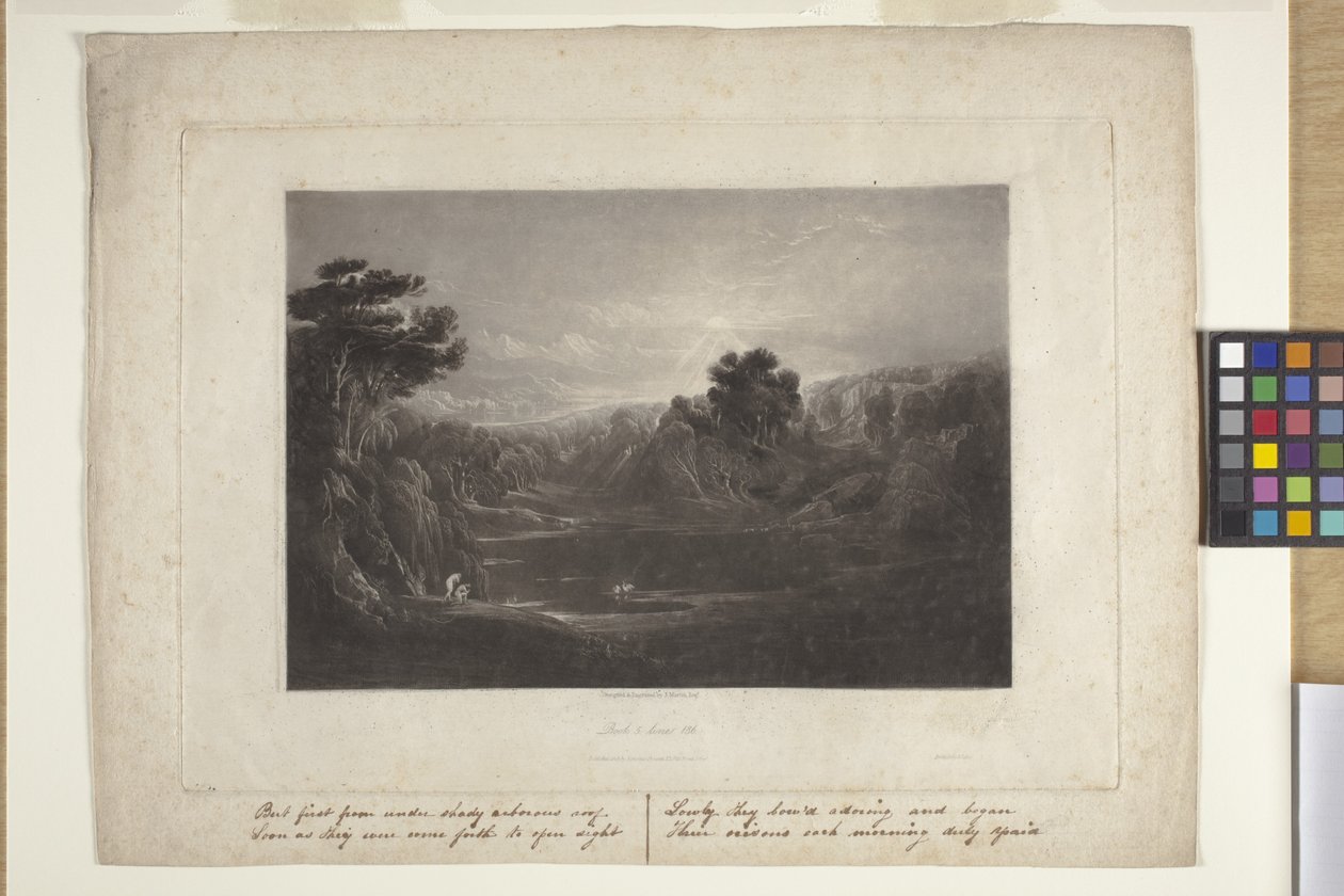 Cennet--Adam ve Havva--Sabah İlahisi (mezzotint) by John Marin