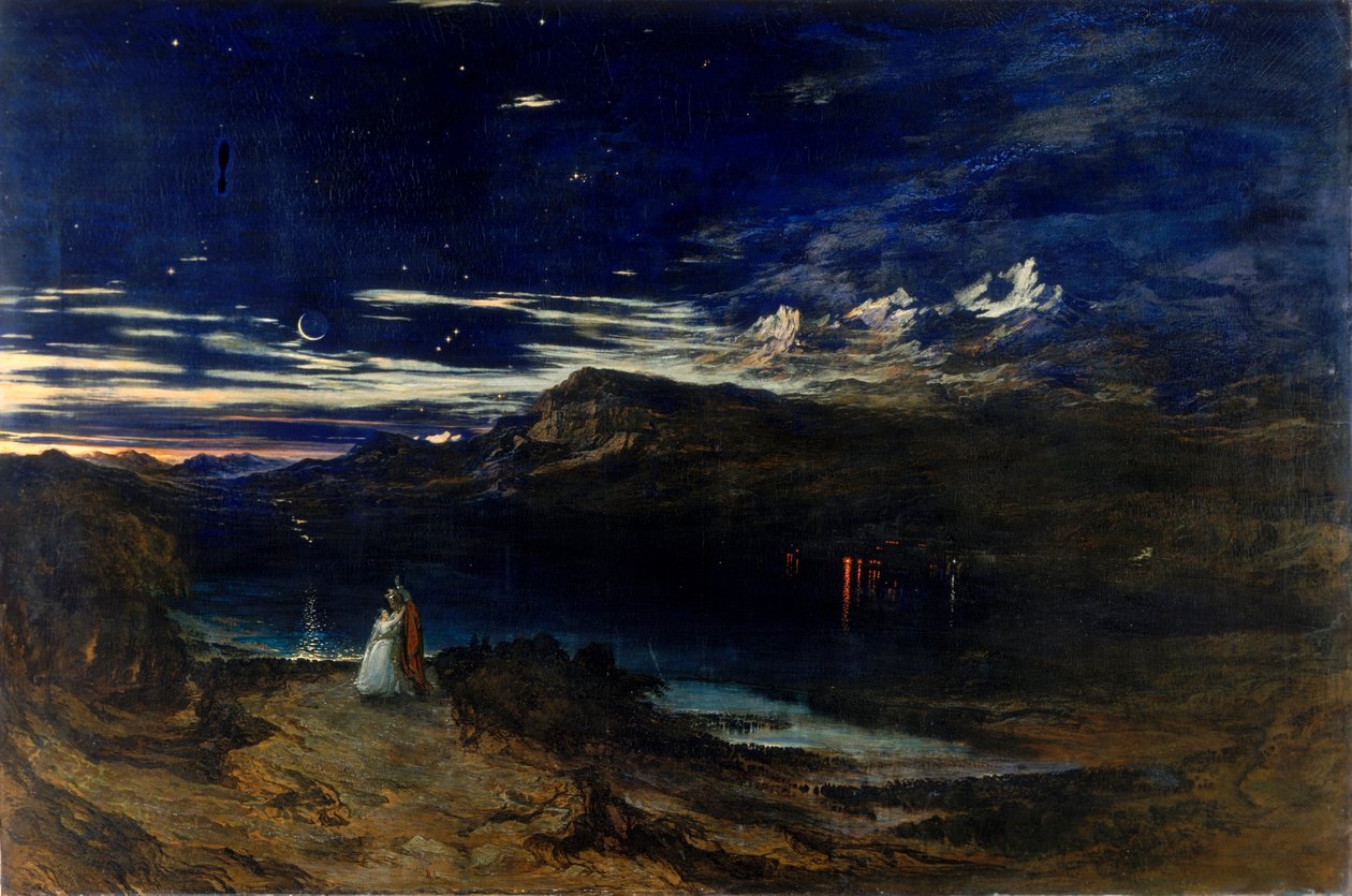 ಆರ್ಥರ್ ಮತ್ತು ಏಗಲ್ ಹ್ಯಾಪಿ ವ್ಯಾಲಿಯಲ್ಲಿ, 1849 ಟರ್ಕ್ by John Martin