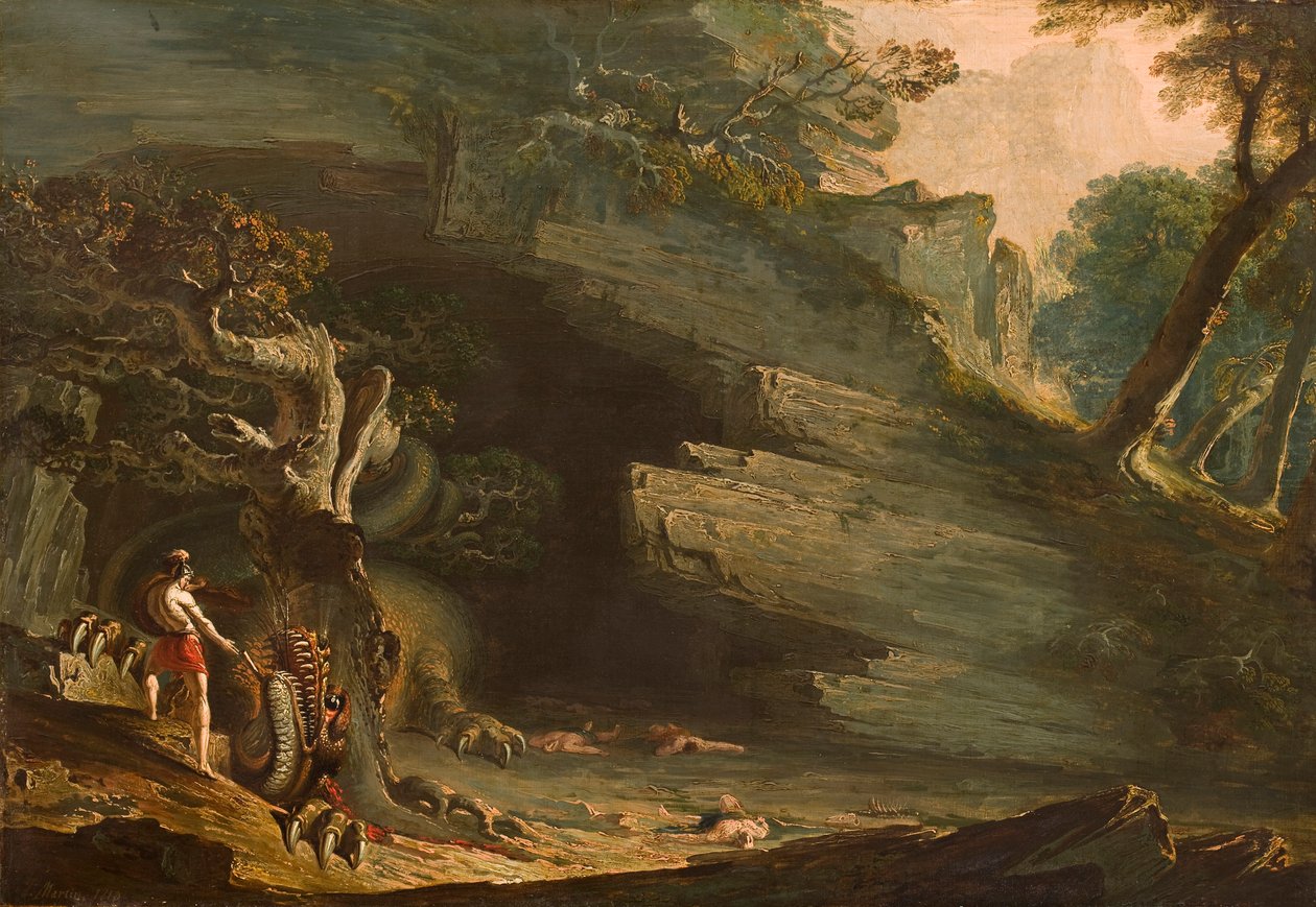 Cadmus ve Ejderha by John Martin