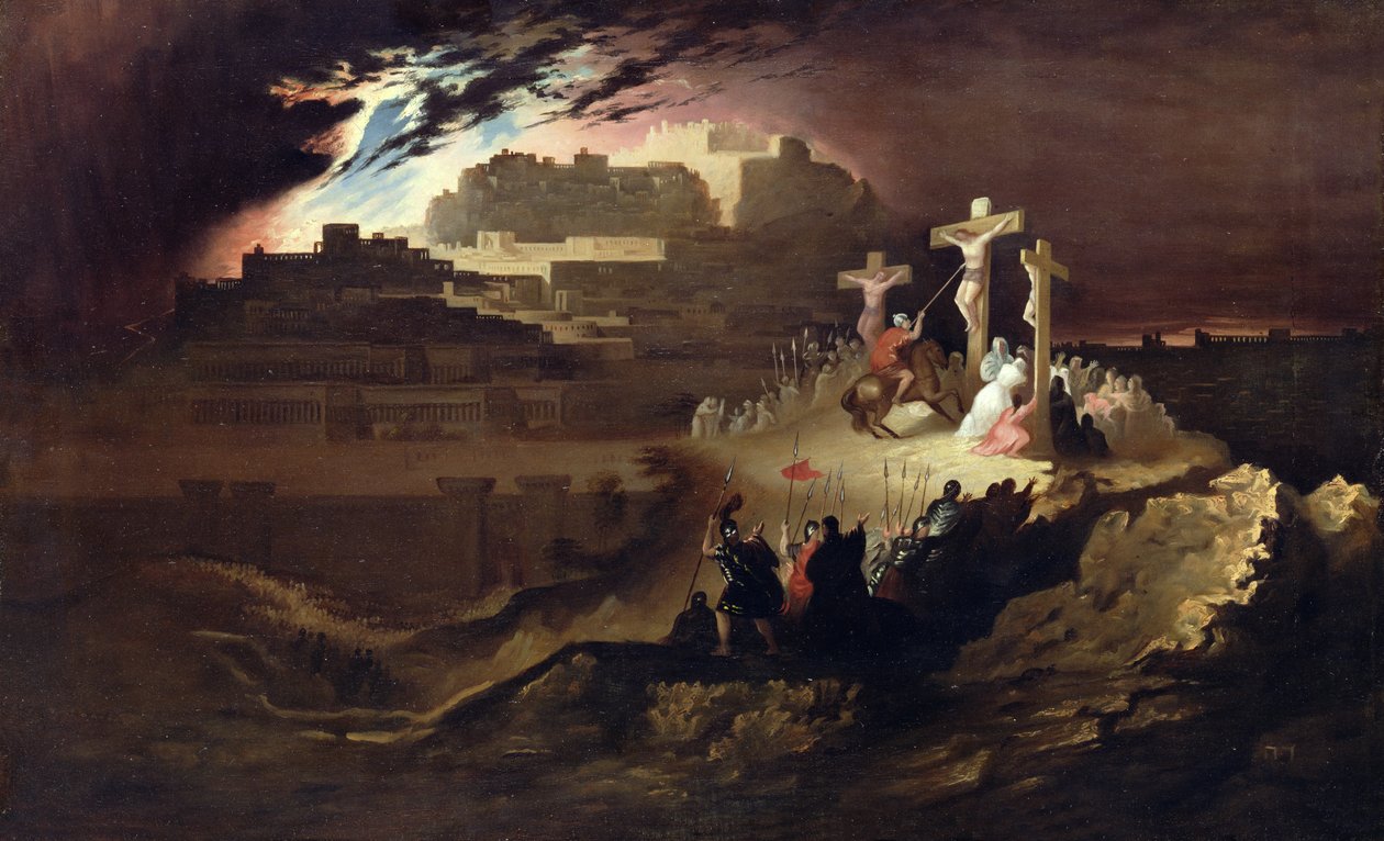 Calvary, c.1830-40 (tuval üzerine yağlı boya) by John Martin