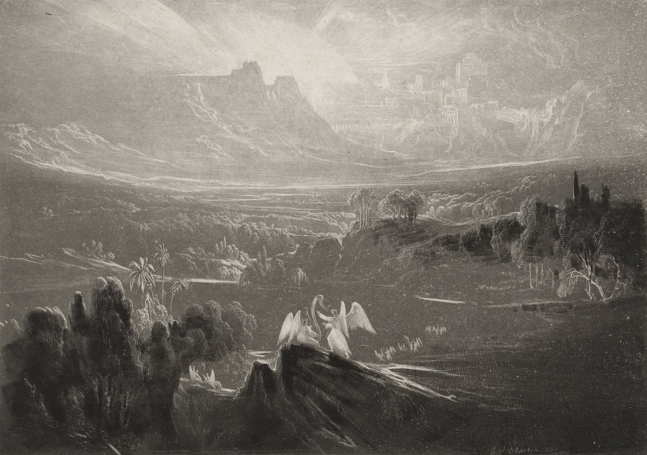 Cennet-Mutluluk Nehirleri ..., c.1827 (mezzotint) by John Martin