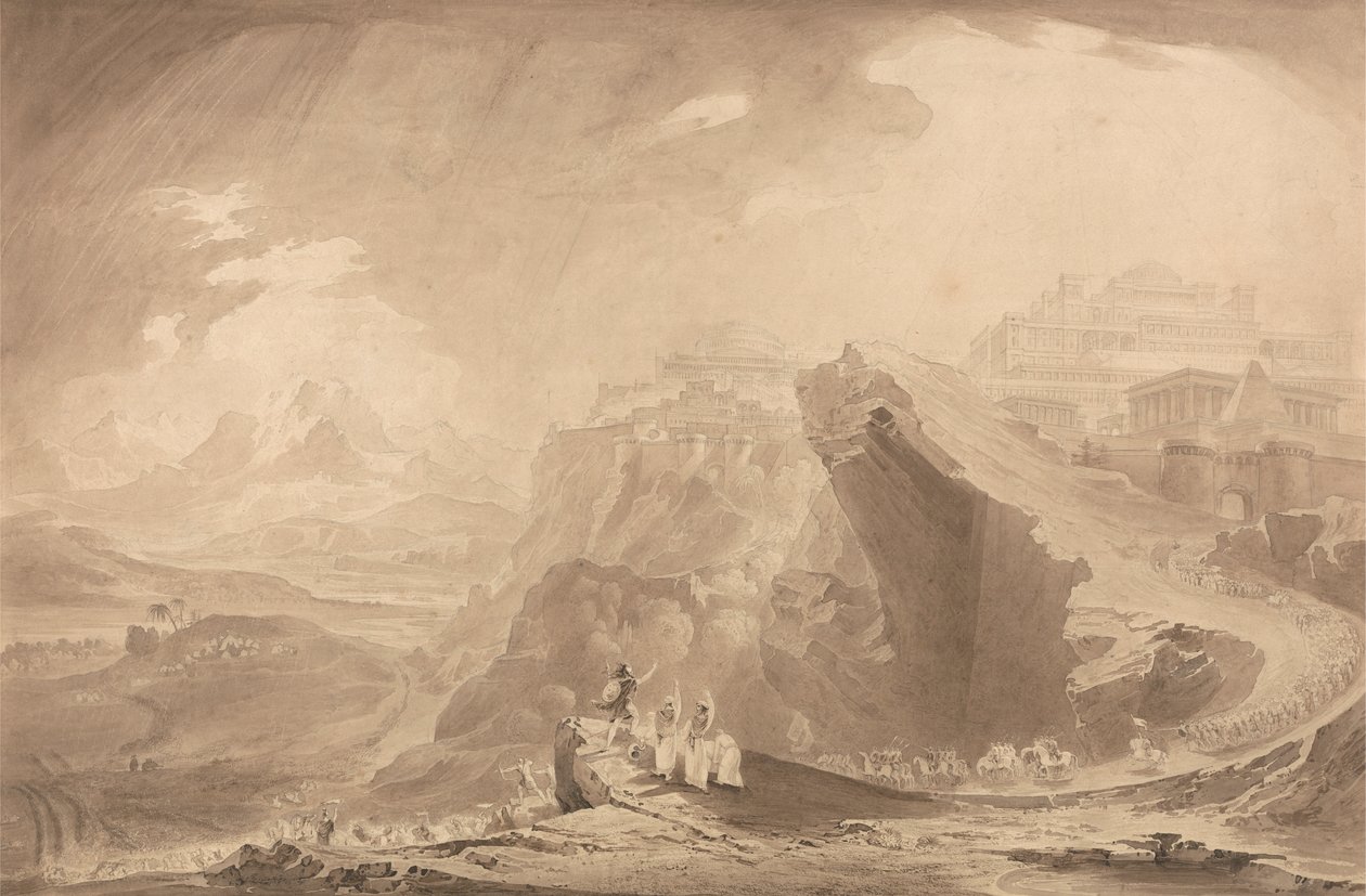 Joshua, Güneşe Hareketsiz Durmasını Emrediyor by John Martin