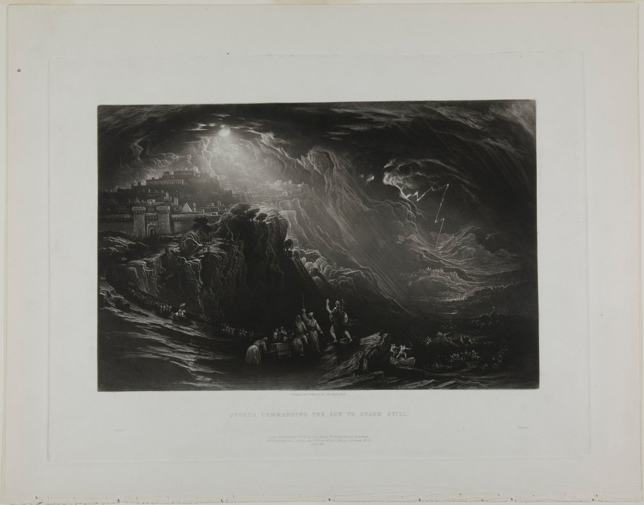 Joshua, İncil'deki Çizimlerden Güneşe Hareketsiz Kalmasını Emrediyor by John Martin
