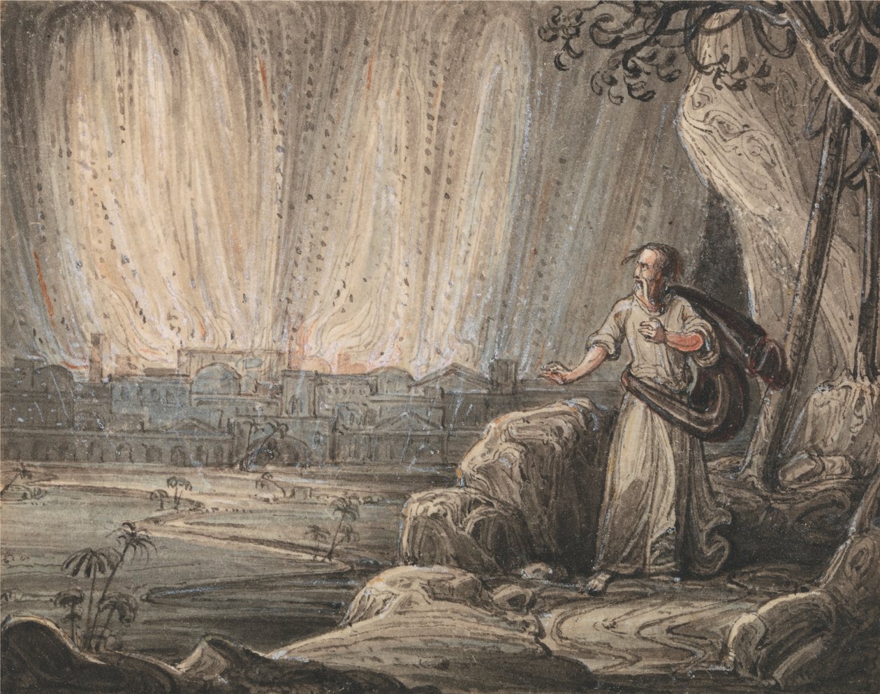 Lot Sodom'dan Kaçıyor by John Martin