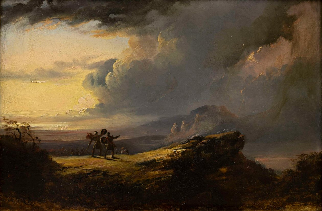 Macbeth ve Banquo, Üç Cadılarla Tanışıyor, 1849-1851. by John Martin