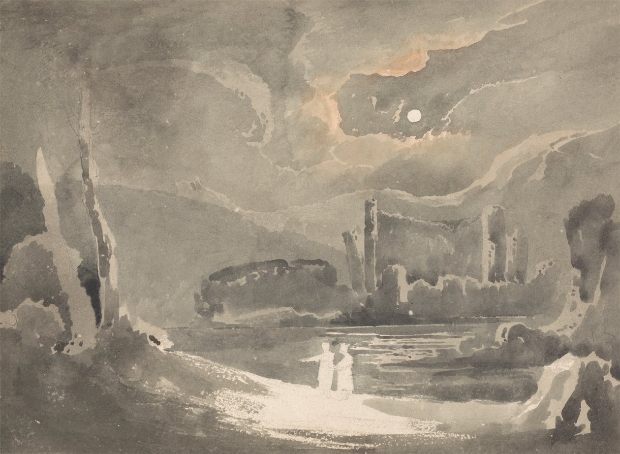 Yıkık Kale ile Mehtaplı Manzara by John Martin