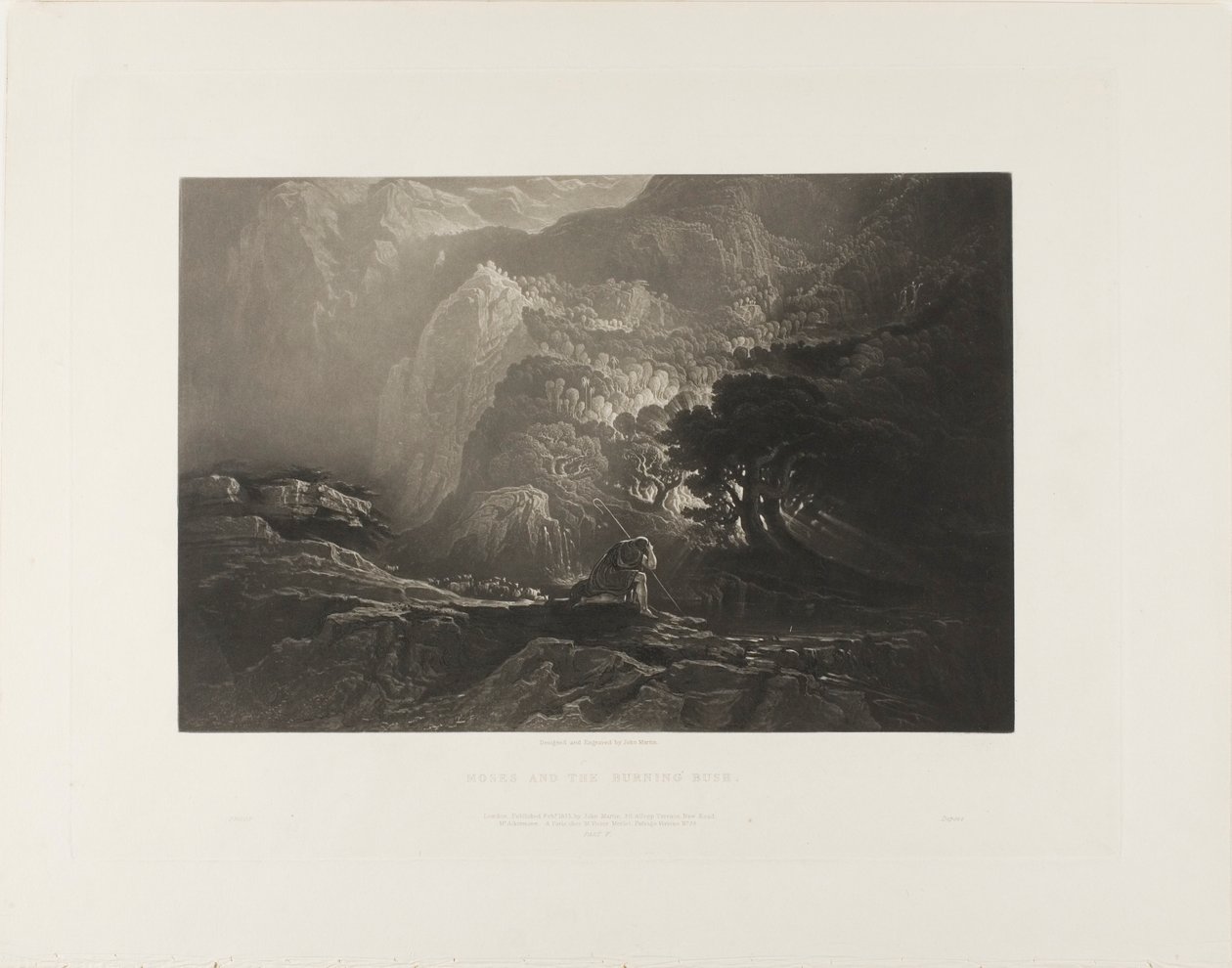 Musa ve Yanan Çalı, İncil Çizimlerinden by John Martin