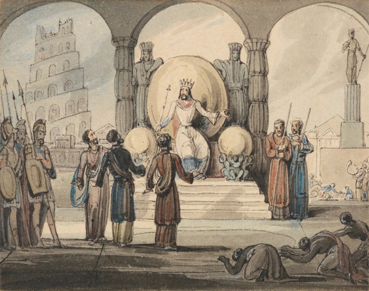 Nebuchadnezzar'dan önce Shadrach, Meshack ve Abed-Nego by John Martin