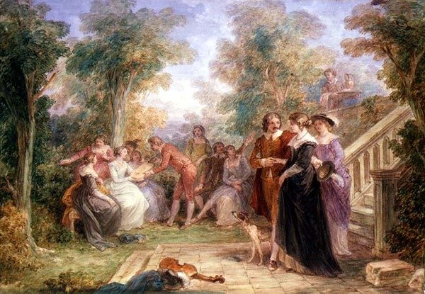 Fete Champetre (suluboya) by John Massey Wright