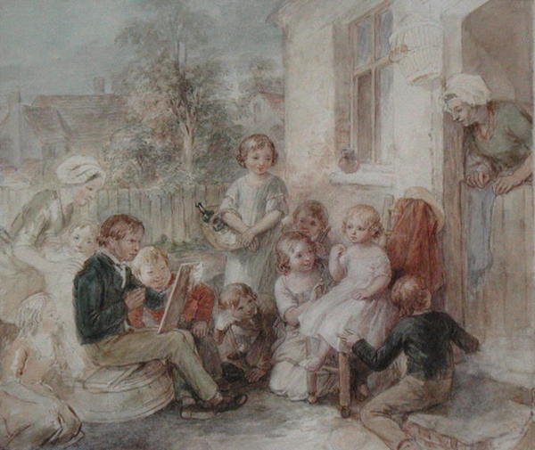 Genç Sanatçı, c.1820 (kağıt üzerine suluboya) by John Massey Wright