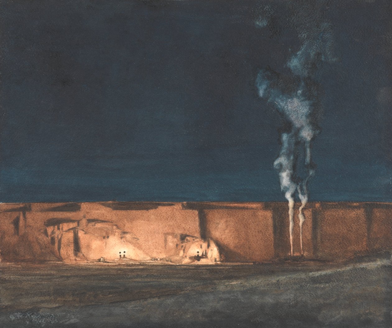 Çakıl Çukuru: Gece (suluboya) by John Duncan