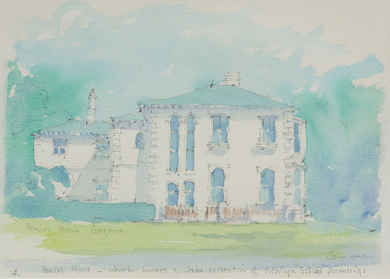 Penlee House, 1991 (kağıt üzerinde wc) by John Miller