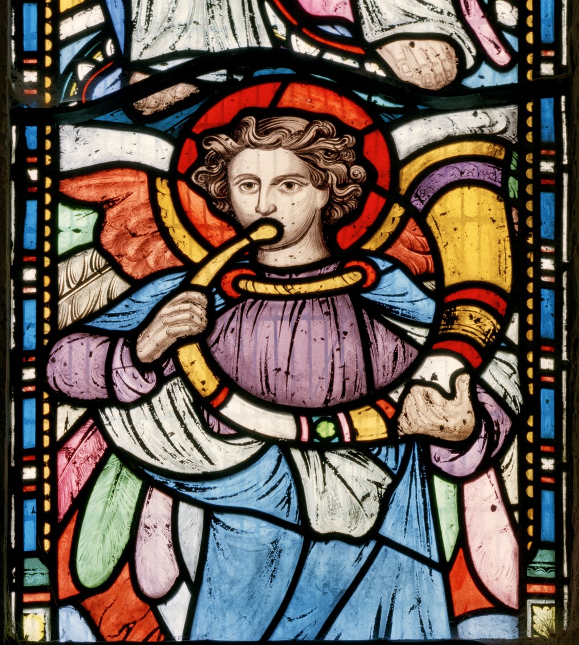 Korna çalan melek, 1861 (vitray) by John Millner Allen