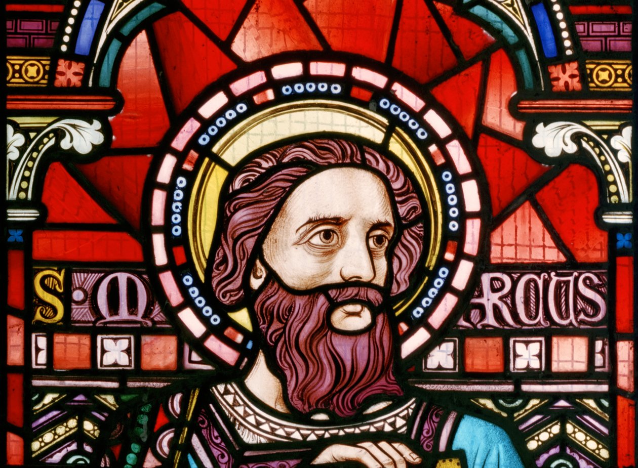 Crick, Doğu Penceresi detayı, Lavers & Barraud, John Millner Allen (1827-1902), St Mark, 1863 by John Millner Allen