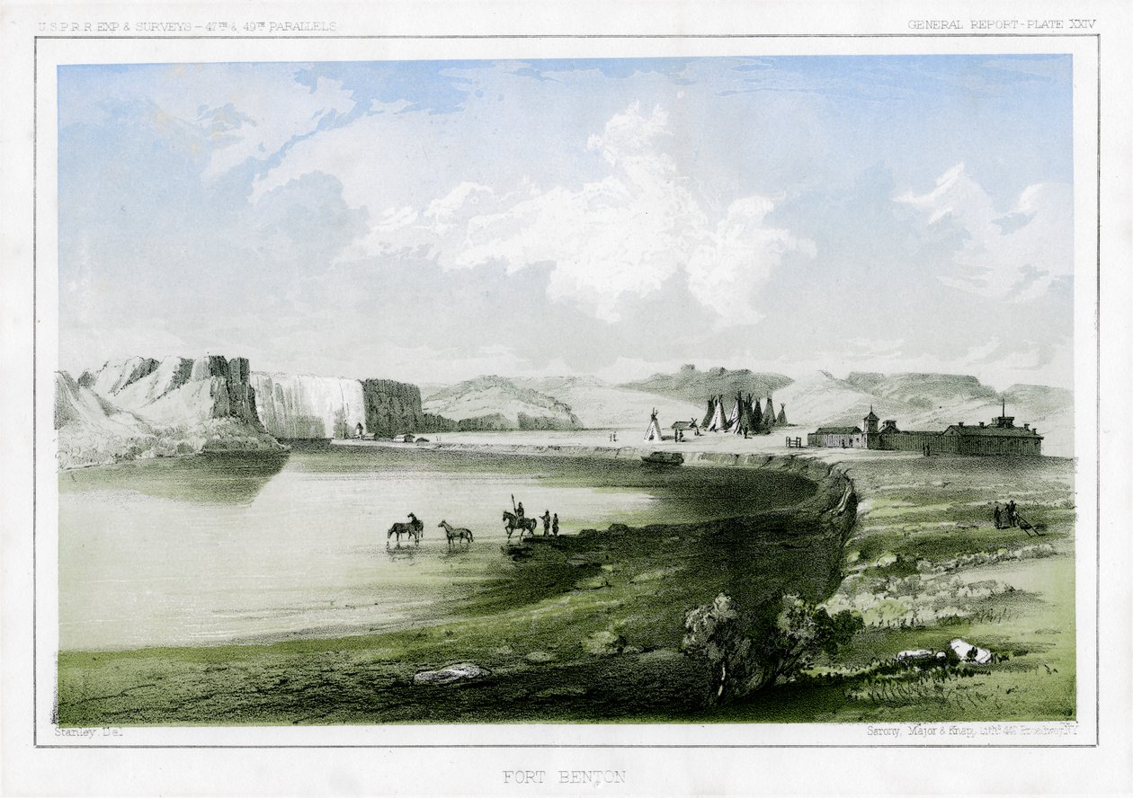 Fort Benton, Montana, ABD, 1856 by John Mix Stanley