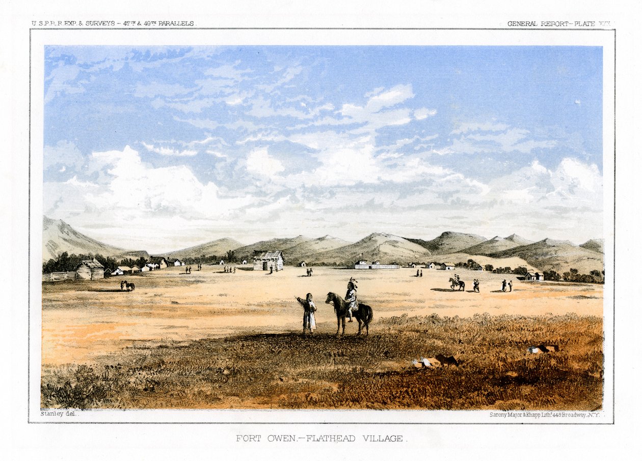 Fort Owen, Flathead Köyü, ABD, 1856 by John Mix Stanley