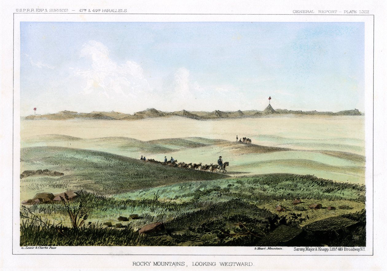 Rocky Dağları, batıya bakıyor, ABD, 1856. by John Mix Stanley