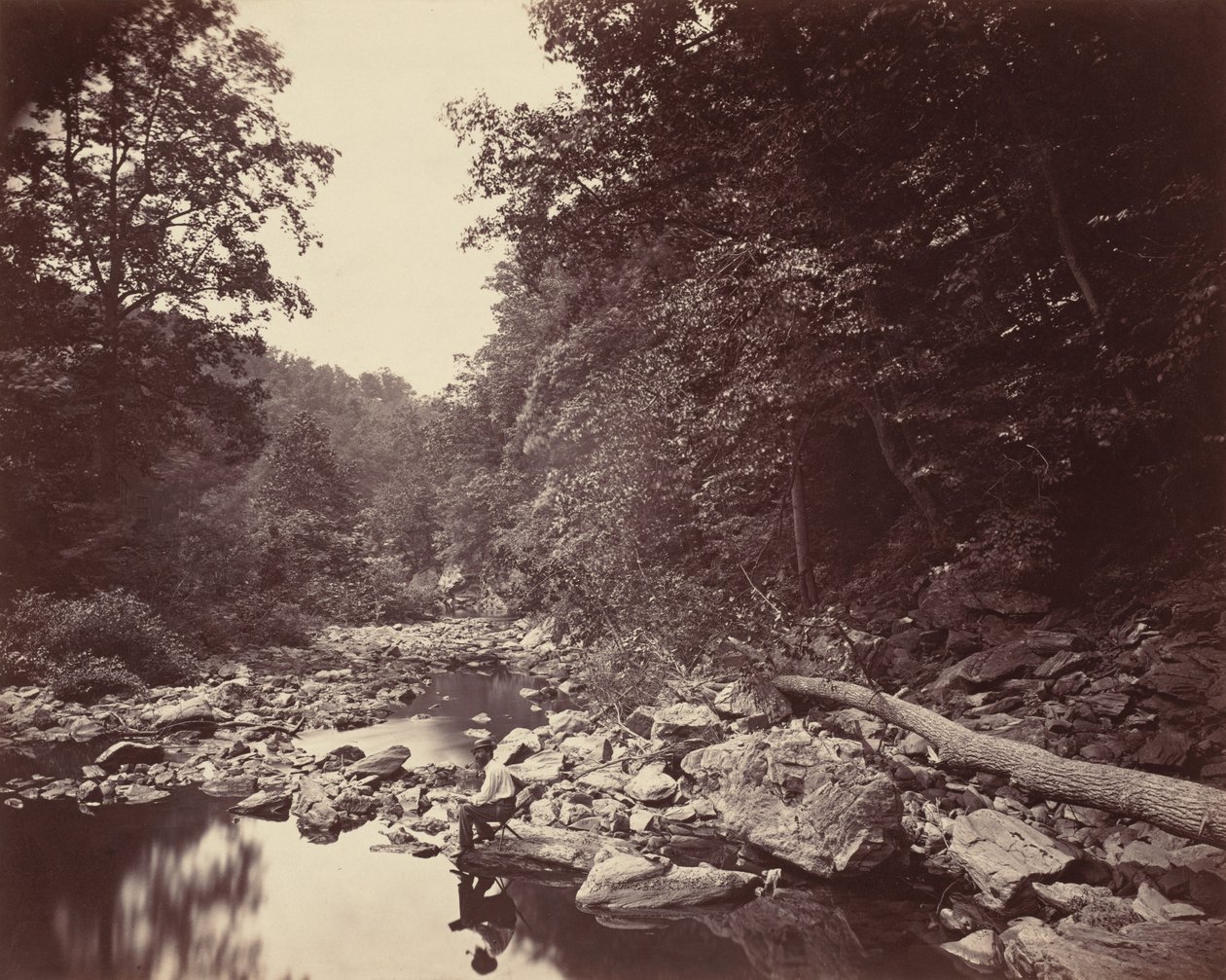 Philadelphia yakınlarındaki Wissahickon Creek, c. 1863. by John Moran